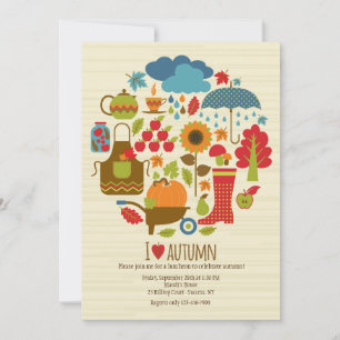 Me encanta la invitación de otoño