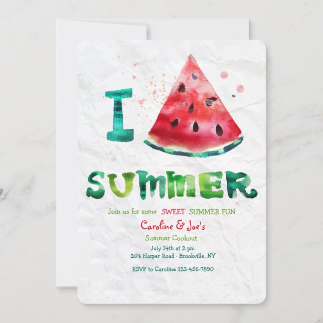 Me encanta la invitación de verano (Anverso)