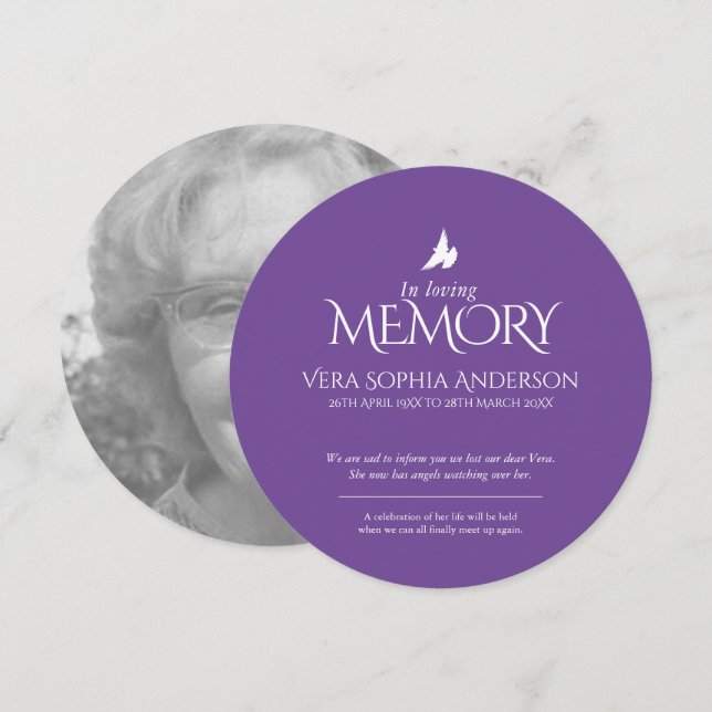 Me encanta la memoria de la invitación de muerte p (Anverso / Reverso)