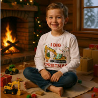 Me Encanta La Navidad Camiseta Excavadora Lindo Ár