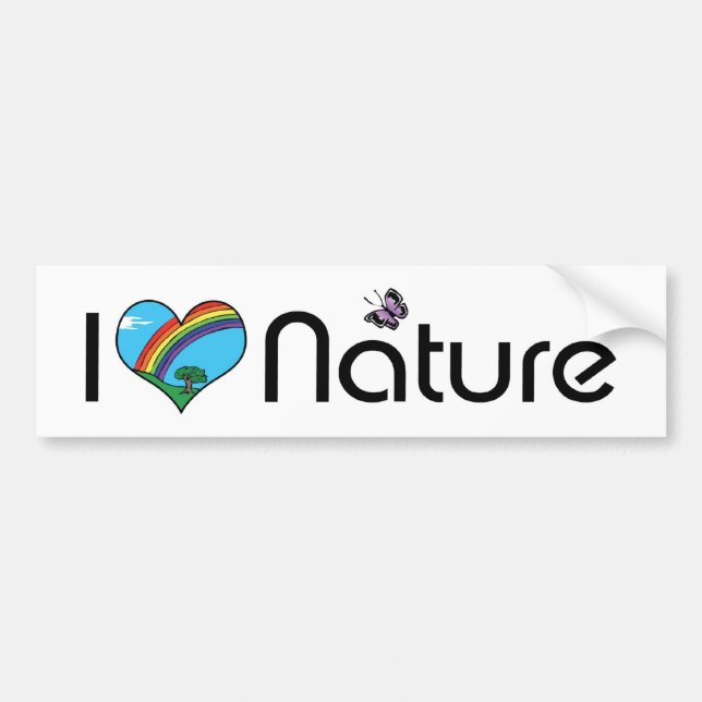 Me encanta la pegatina del parachoques de la natur (Frente)