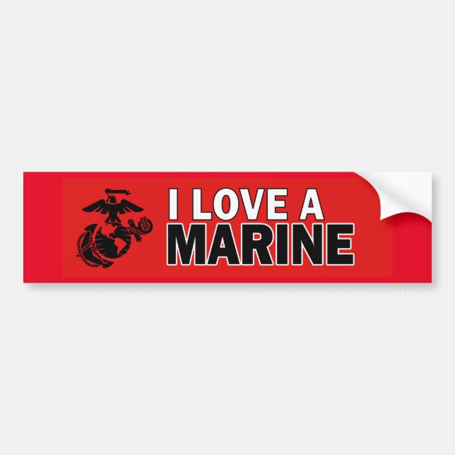 Me encanta la pegatina del parachoques marino (Frente)