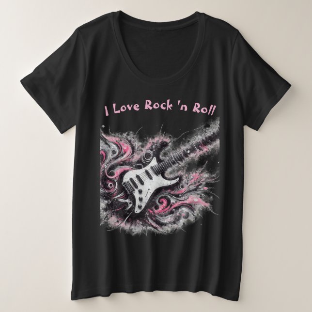 Me encanta la pintura de guitarra eléctrica Rock N (Anverso del diseño)