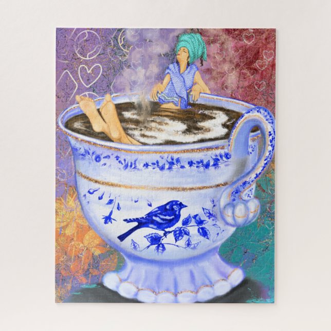 Me encanta la pintura de rompecabezas de Chica de  (Vertical)
