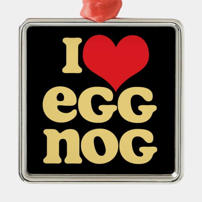 Me encanta la plaza Egg Nog metalizado adorno de v (Frente)