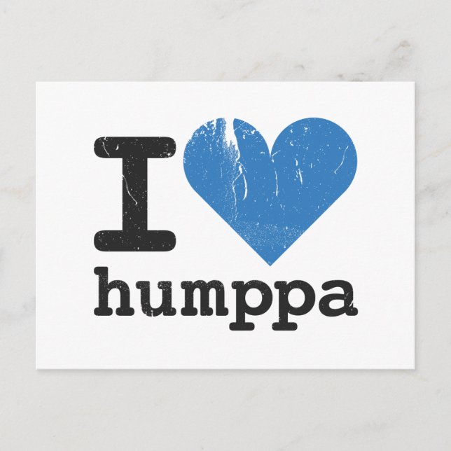 Me encanta la postal azul de Humppa (Anverso)