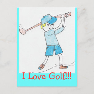 Me encanta la postal de golf