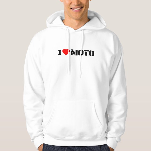 Me encanta la sudadera con capucha de moto (Anverso)