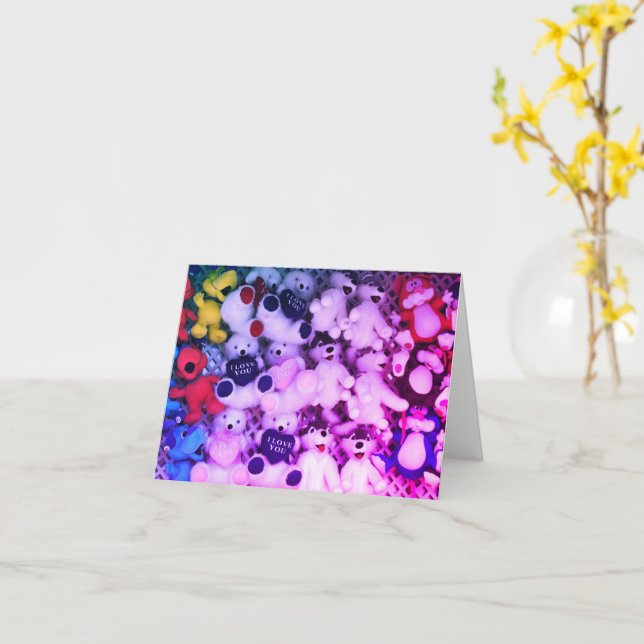 Me Encanta La Tarjeta De Nota Bear Blank (flor amarilla)