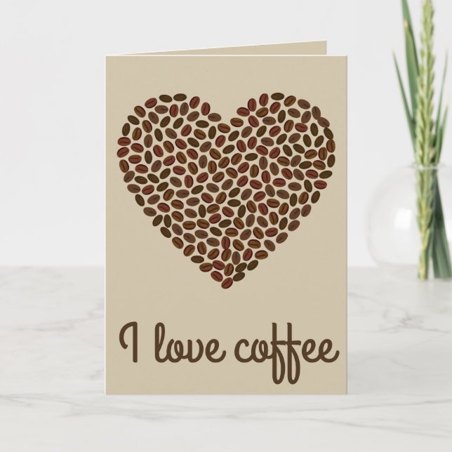 Me encanta la tarjeta de saludo de café (Anverso)