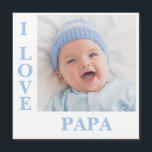 Me encanta la tarjeta magnética de fotos de papá<br><div class="desc">Dulce tarjeta de foto con la tipografía "I L-O-V-E Papa. Agrega tu propia foto al personalizar. ¡Qué lindo!</div>