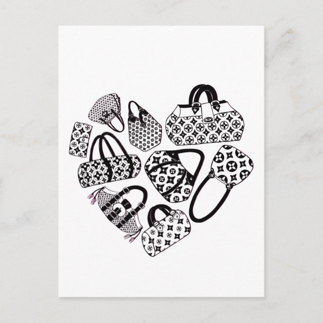 Me encanta la tarjeta postal de bolsos de mano (Anverso)