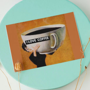 Me encanta la tarjeta retro de café
