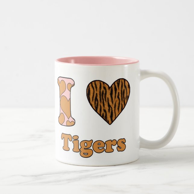Me encanta la taza de café de dos tonos de tigres (Derecha)