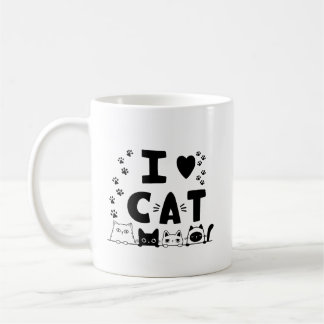 Me encanta la taza de gatos - Taza de café para la