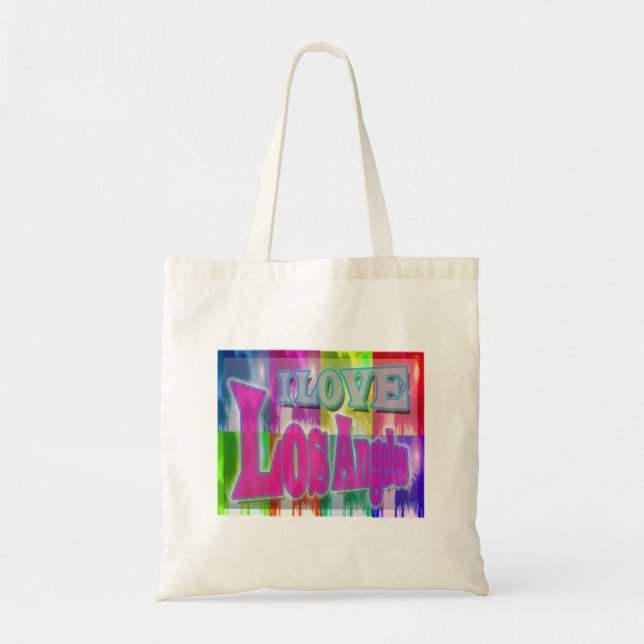 "ME ENCANTA Los Angeles" Bolsa de palmeras colorid (Frente)