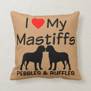 Me Encanta Mi Almohada De Dos Perros Mastiff