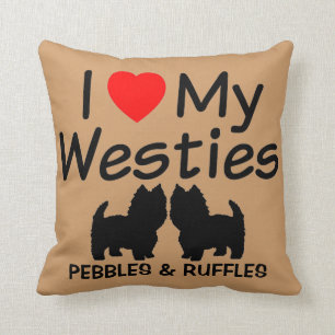 Me Encanta Mi Almohada De Dos Perros Westie