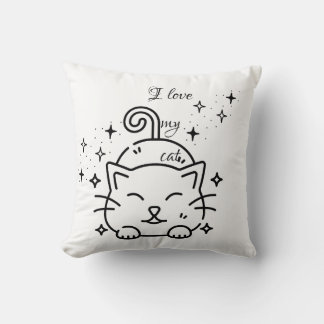Me encanta mi almohada de gato - Retro Minimalista