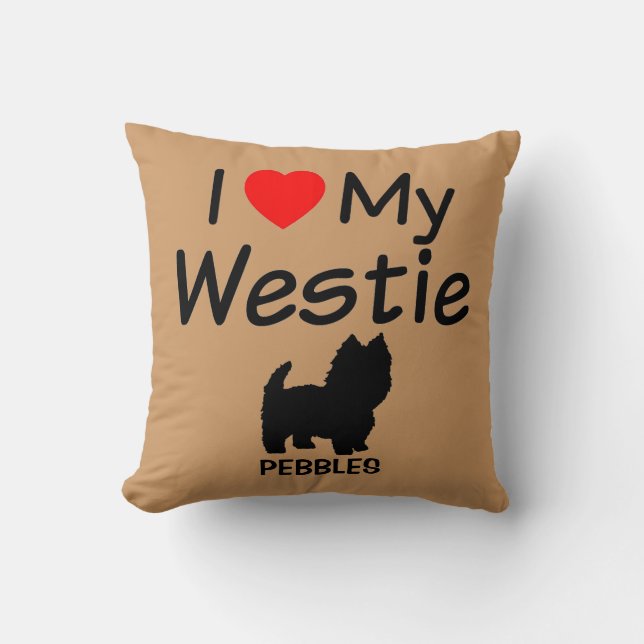 Me Encanta Mi Almohada De Perro Westie (Anverso)