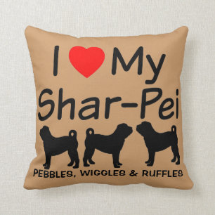 Me Encanta Mi Almohada De Tres Perros Chinos Shar-