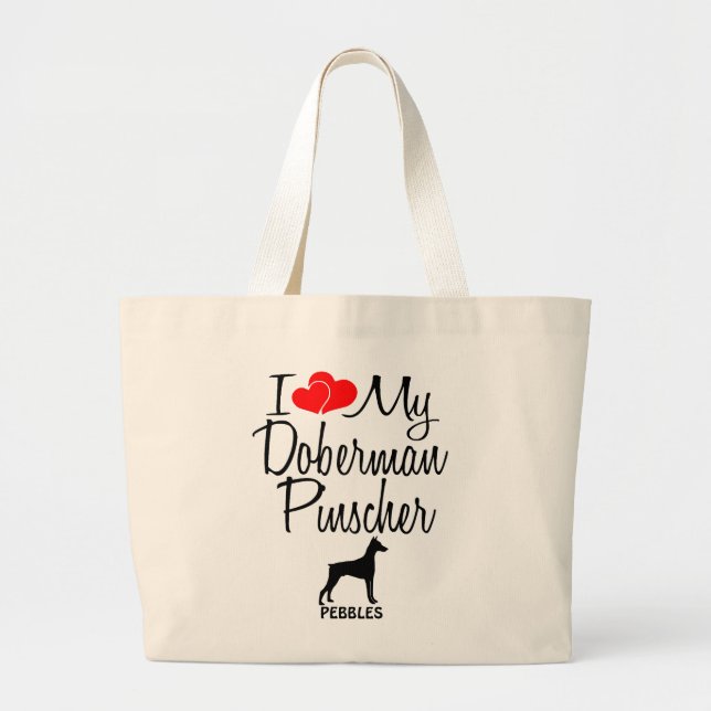 Me encanta mi bolsa Doberman Pinscher (Frente)