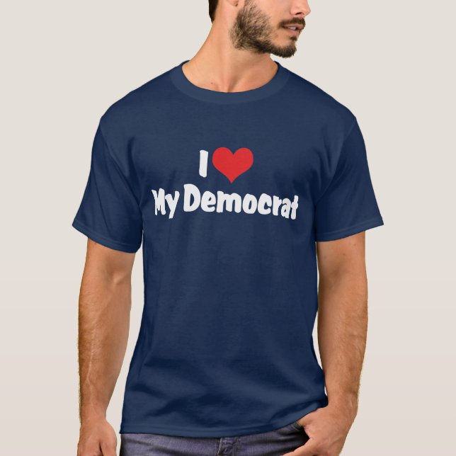 Me encanta mi camiseta negra demócrata (Anverso)