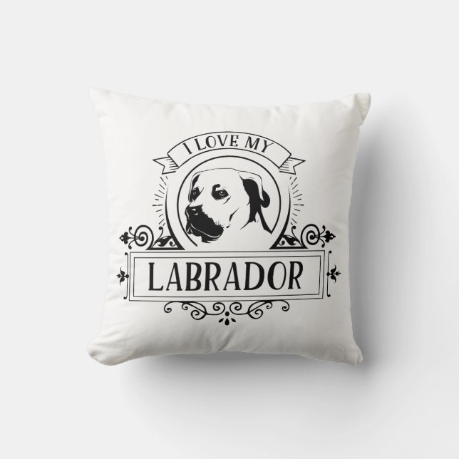 Me encanta mi Cojín decorativo de Labrador (Anverso)