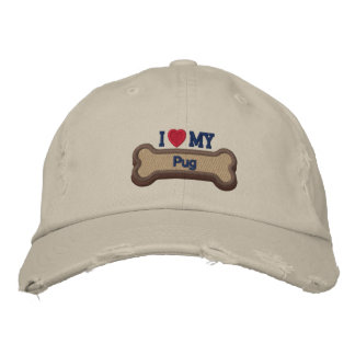 Me encanta mi Gorra bordada de huesos de perro de 