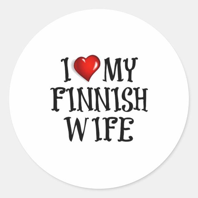 Me encanta mi hoja de Pegatinas de esposa finlande (Anverso)