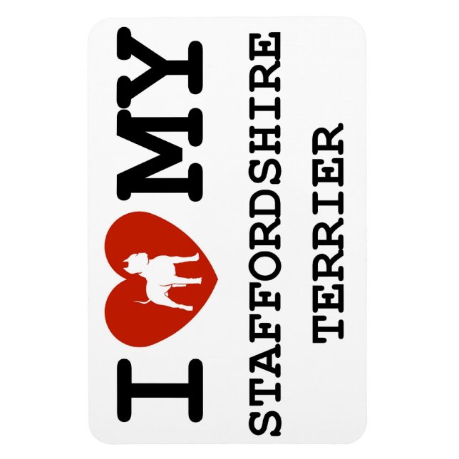 me encanta mi imán staffordshire terrier (Vertical)