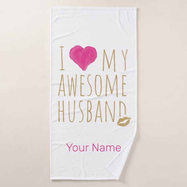 Me encanta mi maravilloso aniversario de Boda de m (Toalla de baño)