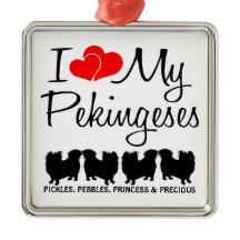 Me Encanta Mi Ornamento De Cuatro Perros Pekingese