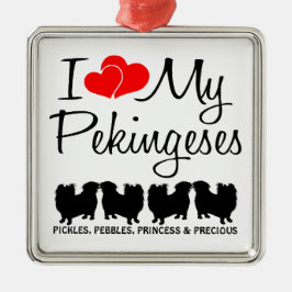 Me Encanta Mi Ornamento De Cuatro Perros Pekingese