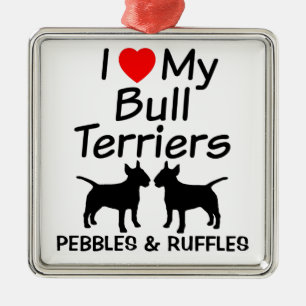 Me Encanta Mi Ornamento De Dos Perros De Terrier T