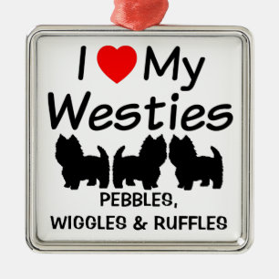 Me Encanta Mi Ornamento De Tres Perros Westie