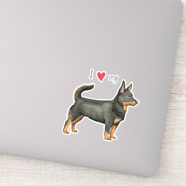 Me encanta mi Pegatina de Lancashire Heeler Vinyl (Detalle)