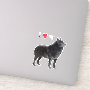 Me encanta mi Pegatina de Schipperke Vinyl