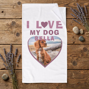 Me encanta mi perro Mascota del corazón rosado fot
