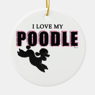 ME ENCANTA MI POODLE Ornamento de árbol de Navidad