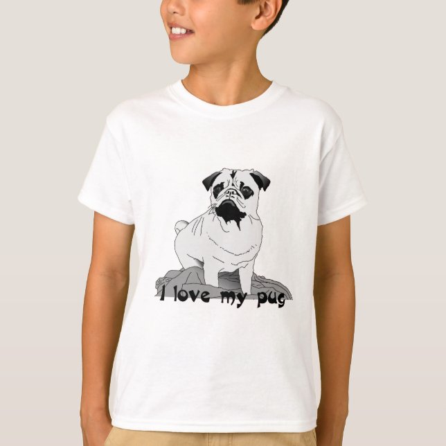 ¡Me encanta mi pug! Camiseta (Anverso)