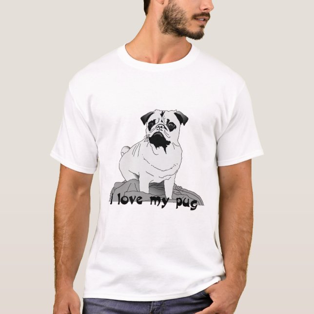¡Me encanta mi pug! Camiseta (Anverso)