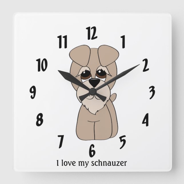 Me encanta mi reloj de pared Schnauzer (Anverso)