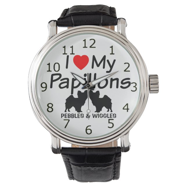 Me encanta mi reloj de perros de Papillon (Anverso)
