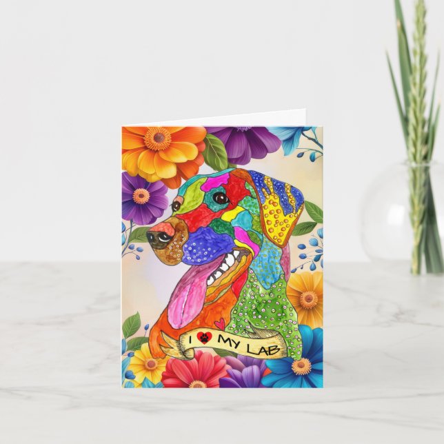 Me encanta mi tarjeta de saludo de Labrador Retrie (Anverso)