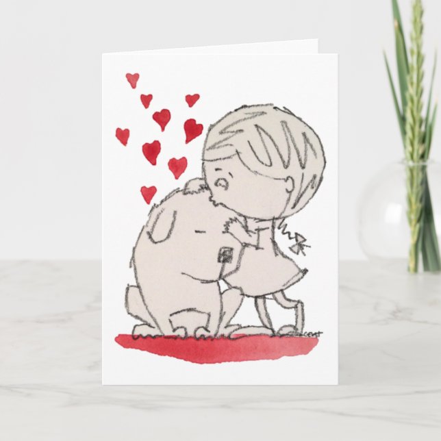 Me encanta mi tarjeta de saludo de perro (Anverso)