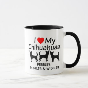Me encanta mi taza de tres perros chihuahua