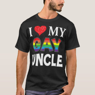 Me encanta mi tío gay, la camiseta arcoiris lesbi