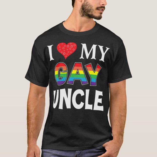 Me encanta mi tío gay, la camiseta arcoiris lesbia (Anverso)