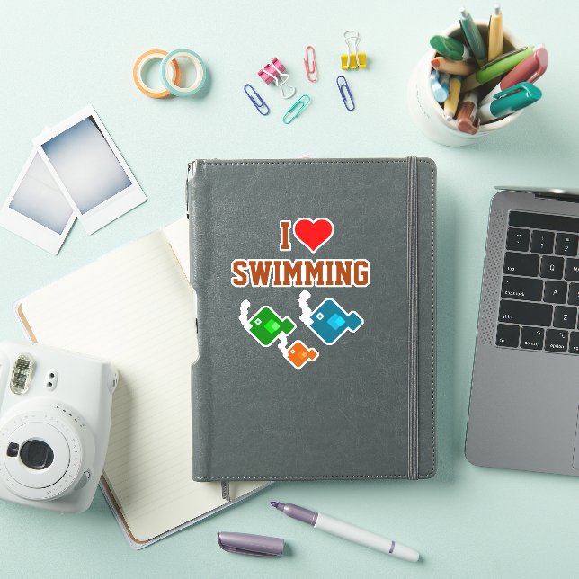 ME ENCANTA NADAR con el Pegatina de los peces (Funda para iPad)